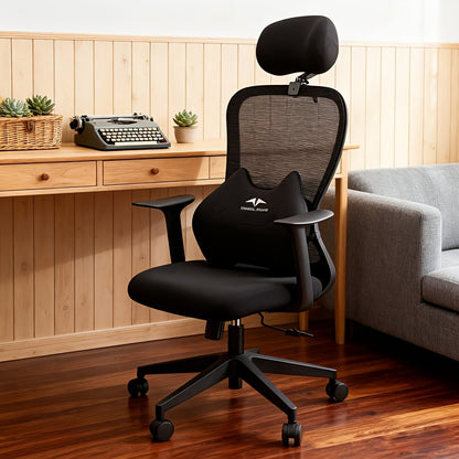 High back ergonomic chair with adjustable headrest function, office boss chair, complimentary adjustable height footrest, comfortable sitting posture