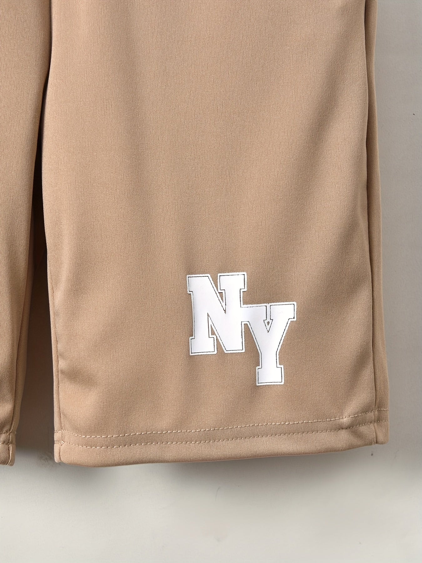 Cool Short-Sleeve T-Shirt with Letter Print And Shorts Set for Boys, for Outdoor