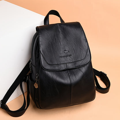 1pc Stylish Soft Women’s Backpack - Large Capacity, Lightweight with Adjustable Straps, Black, Perfect for Daily Commute & Student Use, Travel Backpack