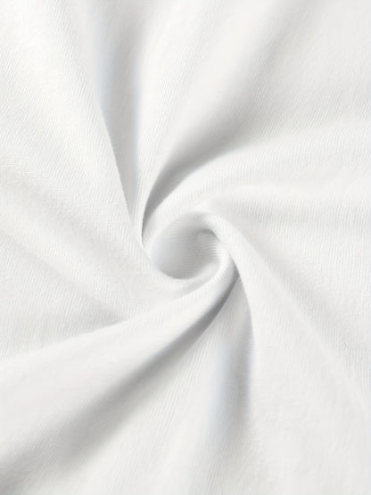 T-shirt infantil de cor sólida, blusa casual de manga curta, t-shirt infantil para o verão.