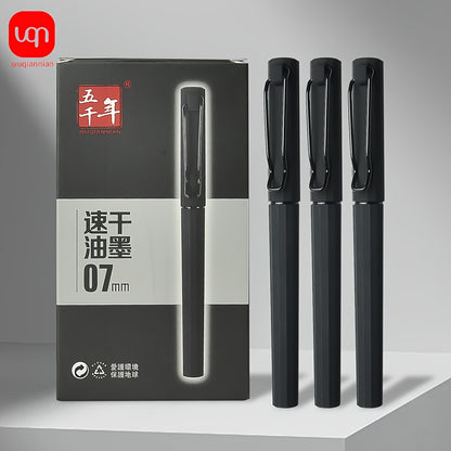 2/5pcs innovative black neutral pen with 0.7mm tip elastic clip design for smooth writing, good feel, clear handwriting, note-taking pen for daily use, everyday tasks, and drawing. Back to season