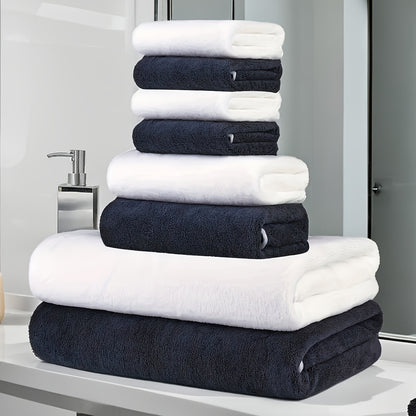8-Pack Ultra-Soft Coral Fleece Bath Towel Set, 2 Bath Towels 69.85 X 139.7 cm, 2 Hand Towels 34.8 X 74.93 cm, 4 Square Towels 29.97 X 29.97 cm, Quick-Drying, Highly Absorbent And Lightweight, Gentle Camping Towels