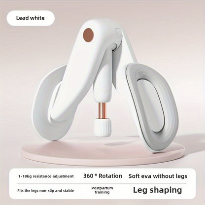 Pelvic Floor & Leg Trainer - Home Fitness Equipment for Slimming, Recovery & Muscle Toning - Countless Workouts, Durable ABS Material, White/Pink
