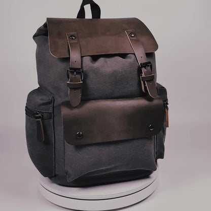 1pc Trendy Retro Canvas Computer Bag Backpack, Student School Bag, Retro Casual Backpack, Strong Durable Travel Business Trip Storage Bag