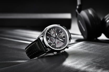 BENYAR Men's Quartz Chronograph Watch with Faux Leather Strap, 30m Waterproof, Fashionable Sport and Business Design, Elegant Gift for Men, Multifunctional, Calendar