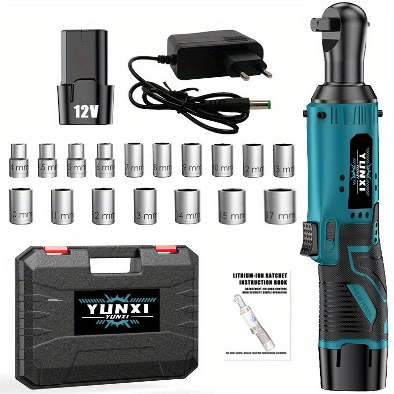 2025 New Electric Wrench, Portable Ratchet Wrench, Automotive Maintenance Angle Crane Installation Tool, Effort-Saving Quick-Release Wrench for Home Renovation, Ergonomic Socket Design, Featuring Adjustable Speed ​​Trigger, Ide