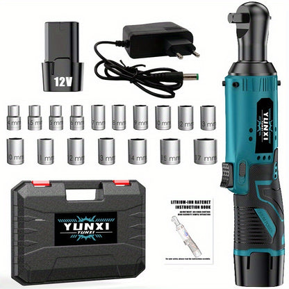 2025 New Electric Wrench, Portable Ratchet Wrench, Automotive Maintenance Angle Crane Installation Tool, Effort-Saving Quick-Release Wrench for Home Renovation, Ergonomic Socket Design, Featuring Adjustable Speed ​​Trigger, Ide