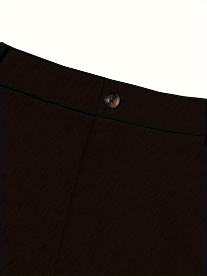 Classic Design Dress Pants, Men's Formal Solid Color Slightly Stretch Elegant Dress Pants For Spring Summer Business Banquet Dinner, Old Money Style