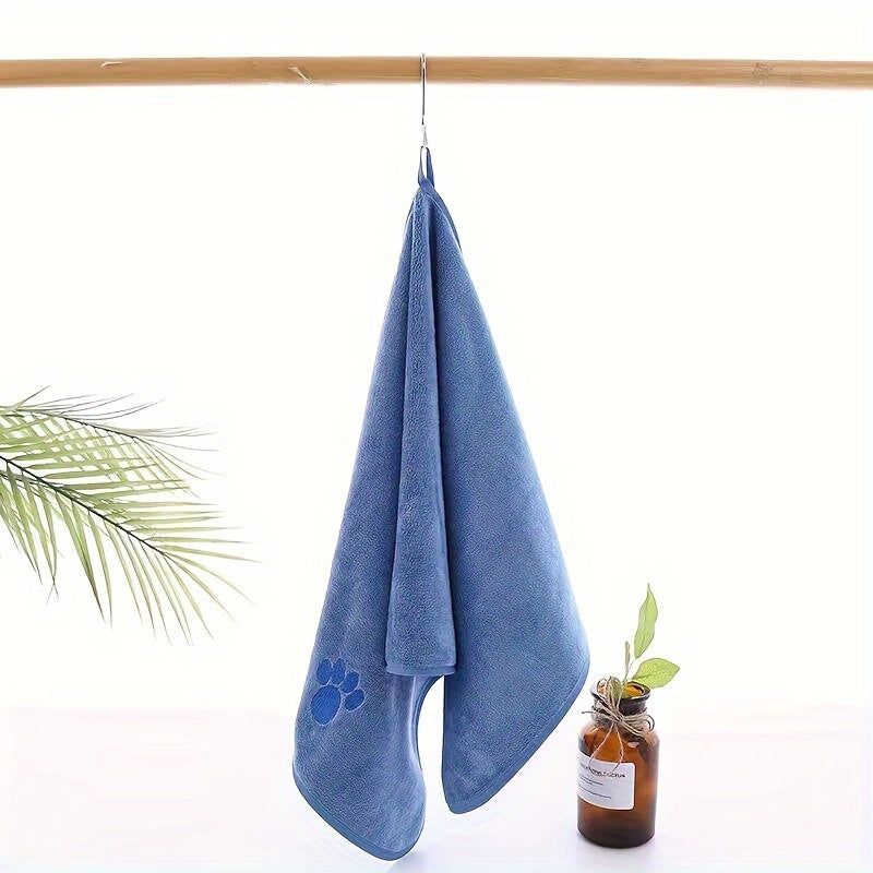 1pc Super Absorbent Dog Bath Towel With Adorable Embroidery - Gentle & Stylish Cleaning Solution For Your Furry Friend