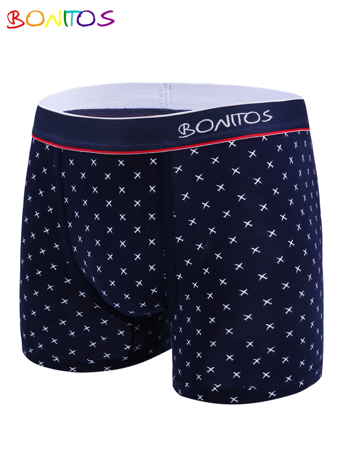 5pcs Sexy Men'S Boxer Briefs Set - Navy Blue with White Polka Dot Print, Medium Stretch, Comfort Fit Underwear for Casual Attire, Perfect Gift for Him, Everyday Underwear | Stylish Boxers | Comfortable Fit, Boxer Shorts