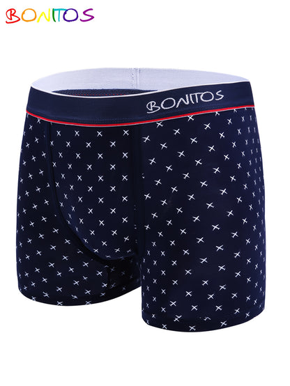 5pcs Sexy Men'S Boxer Briefs Set - Navy Blue with White Polka Dot Print, Medium Stretch, Comfort Fit Underwear for Casual Attire, Perfect Gift for Him, Everyday Underwear | Stylish Boxers | Comfortable Fit, Boxer Shorts