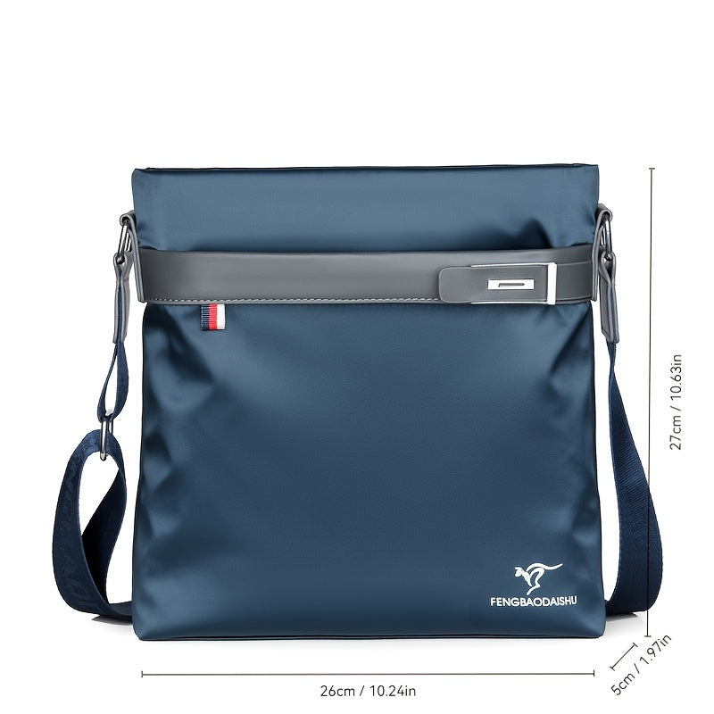 Men's High Quality Oxford Fabric Crossbody Backpack - Lightweight Large Capacity with Adjustable Strap, Multiple Compartments & Zippered Pocket, Navy Blue & Black for Business, Travel, Commuting - Stylish Durable Casual Work