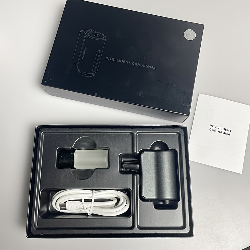 Intelligent Car Air Vent Aromatherapy Diffuser - Cylindrical Shape, Battery Powered with Rechargeable Lithium Battery, 3 Operating Modes, Spray Format for Fresh Fragrance