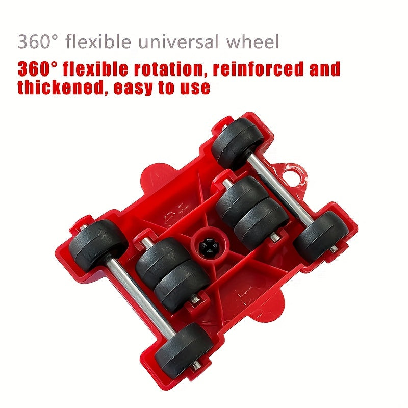 Eight-Piece Mobile Furniture Tool Set - 158.76 KG Load Capacity - Heavy-Duty Steel Mobile Furniture Tools, Easy Replacement and Mobile Solutions - No Electricity Required, Durable and Reliable 360-Degree Moving Tool for Home Use