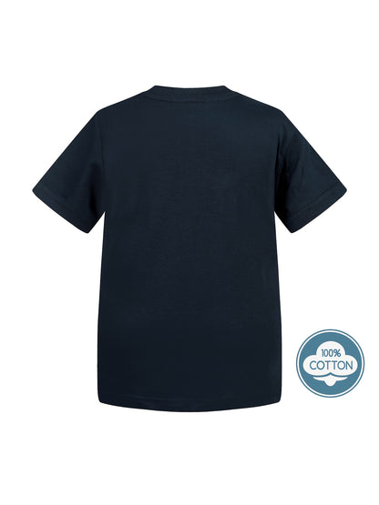 T-shirt infantil de cor sólida, blusa casual de manga curta, t-shirt infantil para o verão.