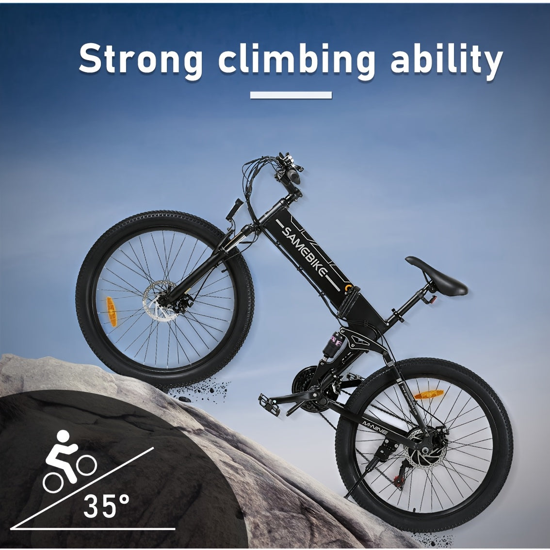 SAMEBIKE Folding Electric Bike | 26x1.95-inch Wear-resistant Tires | 48V 7.8AH Removable Battery | 250W Motor | Disc Brakes | LCD Smart Meter | 80-90km Range, Mountain Bike, Hill Miles E Bike, Folding E Bike, Electric Bike fo