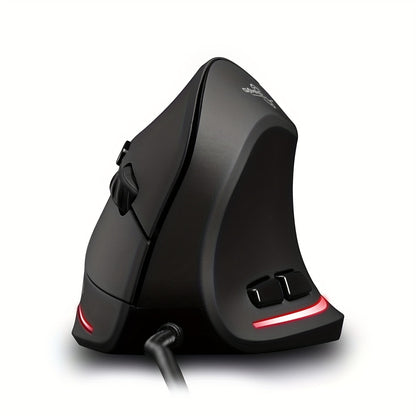 Wired Vertical Ergonomic Mouse Featuring 4 Adjustable DPI Settings, Reaching Up to 3200 DPI, Equipped with 6 Buttons And LED Optical Technology, Suitable for Desktops, Macs, Pcs, Laptops, And Gaming, Model ZELOTES T-20.