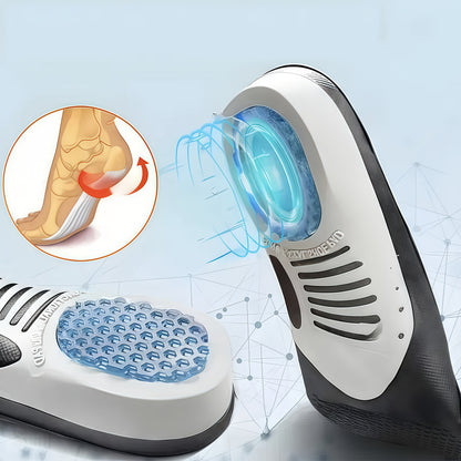 1 Pair High-Elasticity Gel Cushioned Insoles with Carbon Plate Arch Support, Thickened Non-Slip Stability, Breathable & Sweat-Absorbing Shock Absorption for Running, Basketball - Unisex Sports Shoe Accessories, Sports Footwea