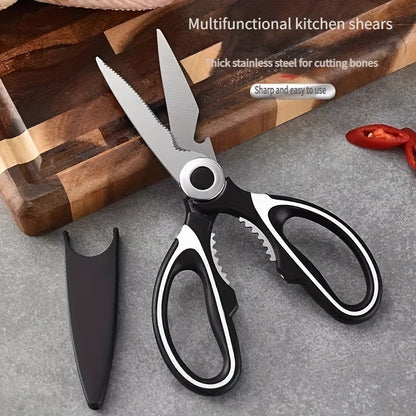 Premium Multi-Purpose Kitchen Scissors for Home Use - Stainless Steel Sharp Food Scissors for Cutting Fish, Meat,, and More,  Rustresistant Blades, Professional Chefs