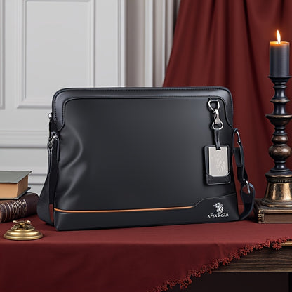 Men's Large Laptop & Wallet-like Tote - Soft Slim Texture, Adjustable Strap, Fits 38.1cm Devices - Ideal for Travel, Gym & Daily Use - Black & Blue Color Options