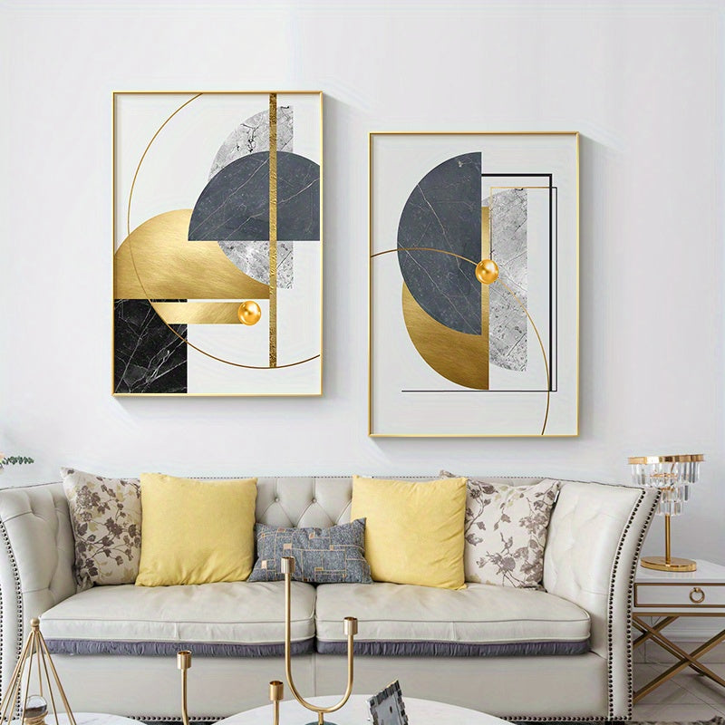 3pcs, Modern Golden Abstract Geometric Wall Poster, Animal Home Decor, Canvas Painting, For Living Room Porch Home Decoration 15.7*23.6in/40cm*60cm Frameless