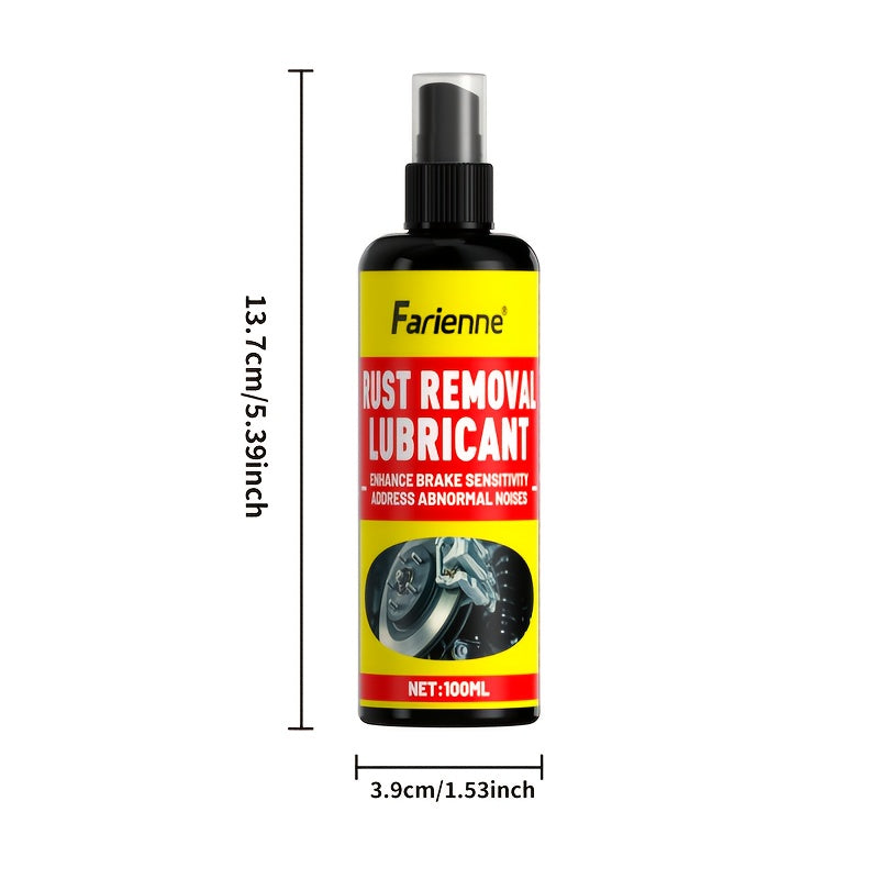 FARIENNE Multi-Functional Rust Removal Lubricant - Fast-Acting, No Residue, Spray Formula for Brake Discs, Exhaust Pipes, Stainless Steel Kitchenware, Ceramic Tiles, Metal Polishing | Multi-Purpose Lubricant | Effective Rust