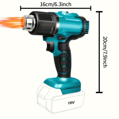 Cordless Heat Gun, Hot Air Gun Compatible With Makita 18V Battery, Dual Temp Setting Max 1022°F (550°C), 3 Nozzle For Crafts, Shrinking PVC, Wrapping And Paint Stripping (No Battery)