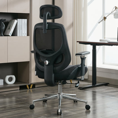 Heavy-Duty 230kg Capacity Ergonomic Office Chair with 4-in-1 Height Adjustment, 120° Tilt & Lumbar - Heavy Duty Desk Chair with 4D Armrests, 5-Wheel Base, Smooth-Rolling Casters, Headrest - Ideal for Tall Users & Long Hours