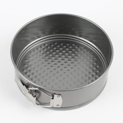 3-Piece Round Carbon Steel Cake Pan Set with Non-Stick Coating, Metal Baking Molds with Springform Clips, Christmas Holiday Cake Mold Kit