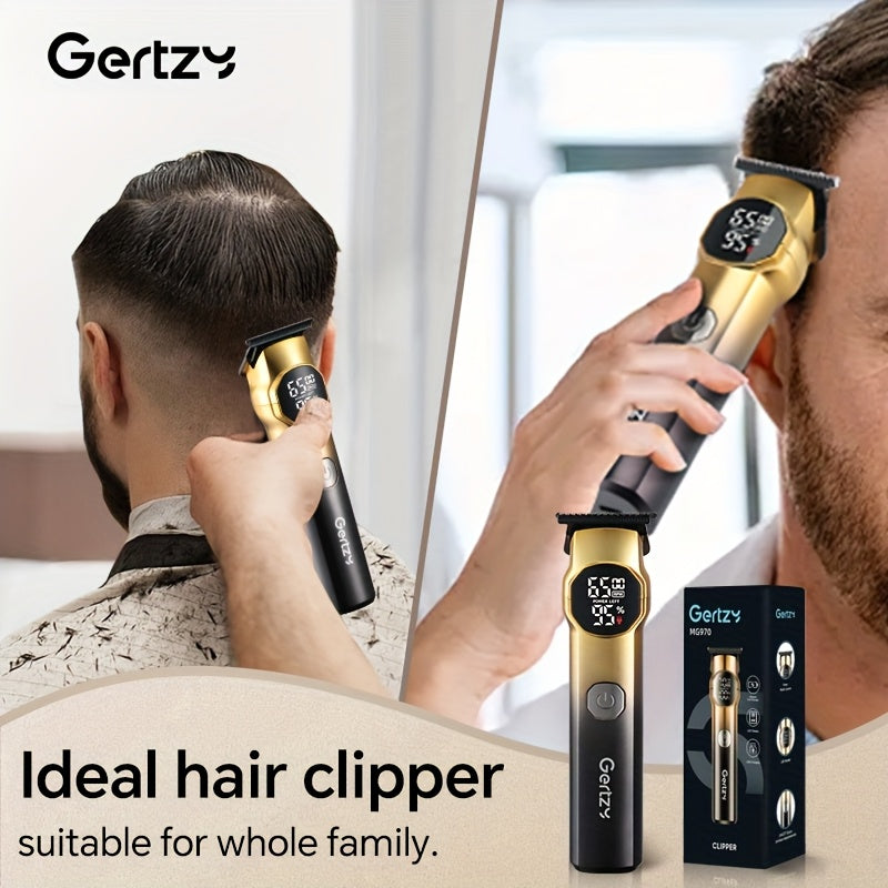 GERTZY Professional Electric Hair Clipper - Durable Powder Metallurgy Blade, Rechargeable Battery, USB Charging, 3 Speeds, 3.5mm Thin, Ideal for Men'S Salon-Quality Haircut, Perfect Father'S Day Gift, Hair Cutting Tool | Slee