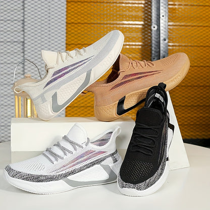 Men's Breathable Lightweight Soft Sole Jogging Shoes For Outdoor Workout, Durable Sneakers For Spring And Summer