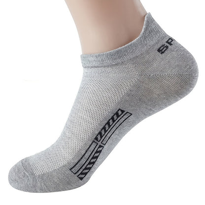 10 Pairs of Unisex No-Show Socks, Combed Cotton Breathable Mesh Casual Athletic Crew, Socks for Work, High Quality Socks for Men, Plus Size Mens Socks, Grippe Socks, Working Socks for Men, Casual Attire, Work Socks, Minimalis