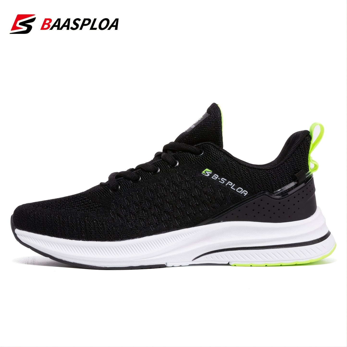 Baasploa Men's lightweight running shoes, mesh shoes with lace-up style, outdoor sports tennis shoes, lightweight and breathable, suitable for daily wear