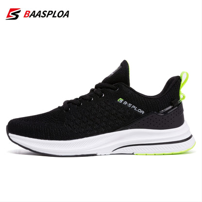 Baasploa Men's lightweight running shoes, mesh shoes with lace-up style, outdoor sports tennis shoes, lightweight and breathable, suitable for daily wear