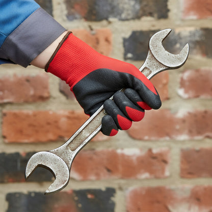 Work Gloves Latex Gardening, Set of 24pcs, Size M, Coated with Latex for Better Grip And Abrasion Resistance, Elastic And Breathable, Made of Polyester Fabric, Fitting to The Hand, Providing Precision of Movements And Work Co