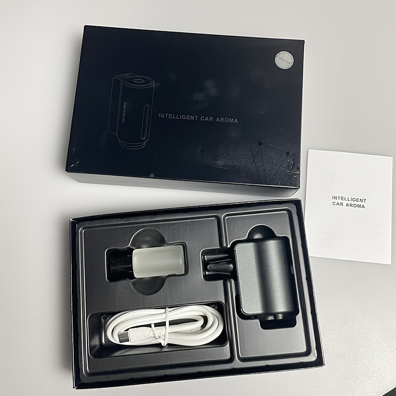 Intelligent Car Air Vent Aromatherapy Diffuser - Cylindrical Shape, Battery Powered with Rechargeable Lithium Battery, 3 Operating Modes, Spray Format for Fresh Fragrance