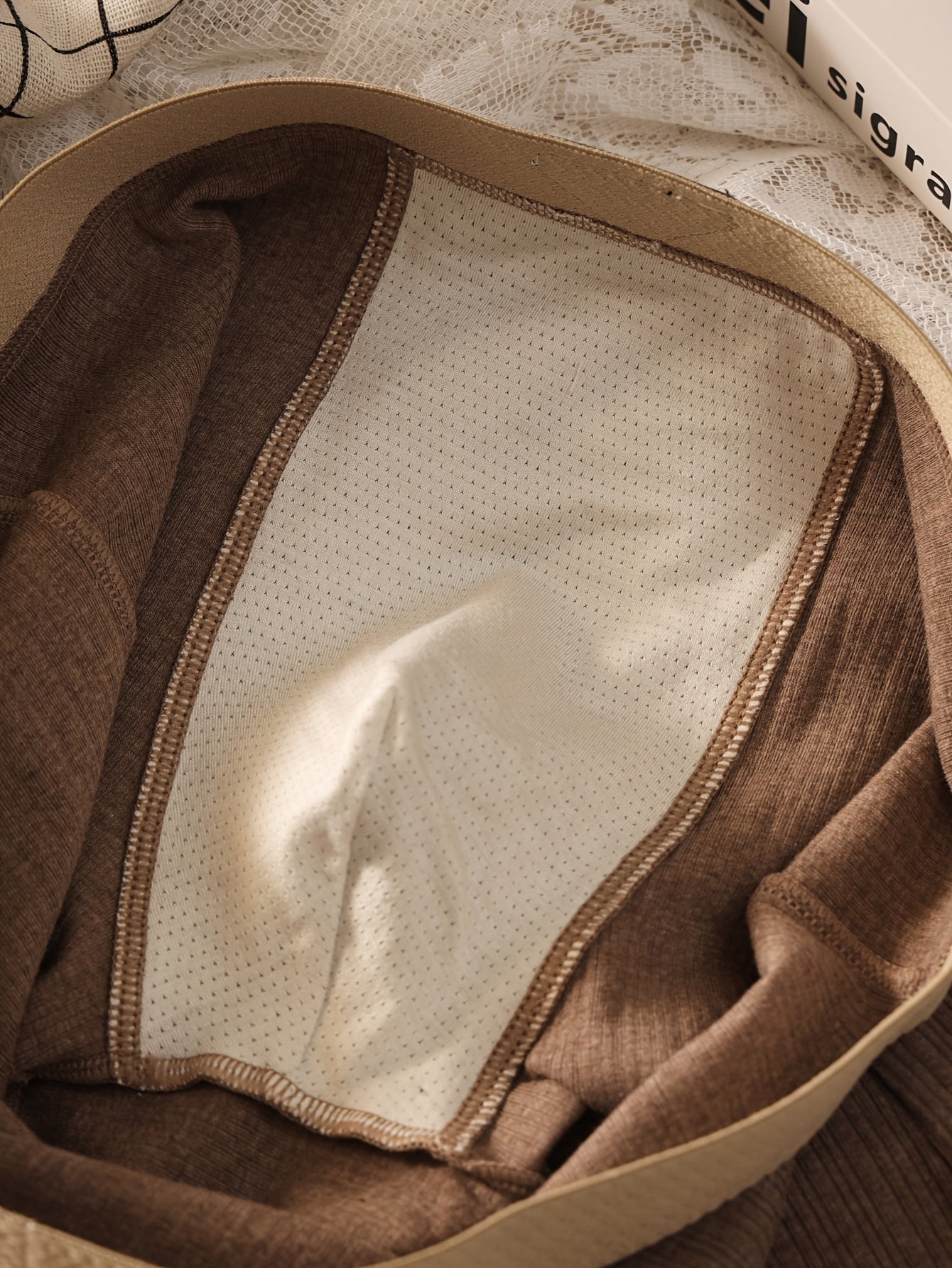 3pcs Men'S Comfortable Retro Boxer Briefs - Breathable Stretch Fabric, Solid Color (Black, Beige, Brown) with Golden Accents, Elastic Waistband &amp; Cuffs for Secure Fit, Comfortable Undergarment, Classic Boxer Design, Smooth Te