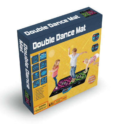 Tapete de dança duplo para crianças, tapete de ritmo e dança, brinquedo para oferecer a meninos e meninas, tapete de dança com luzes LED, volume ajustável, música integrada, 3 níveis de dificuldade (3 aos 12 anos)