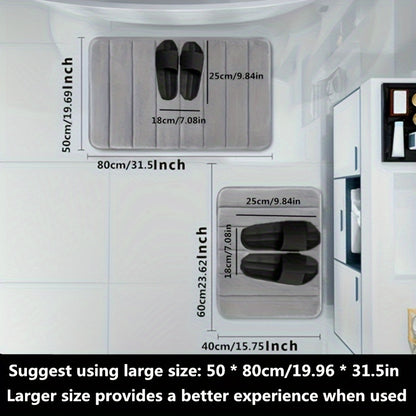 1pc Soft and Comfortable Bathroom Memory Foam Mat with Quick Absorption and Anti-Slip Properties, Bathroom Decor, Bathroom decorations, bath rug, kitchen Area Rugs, Laundry, bedrooom, shower, indoor mat