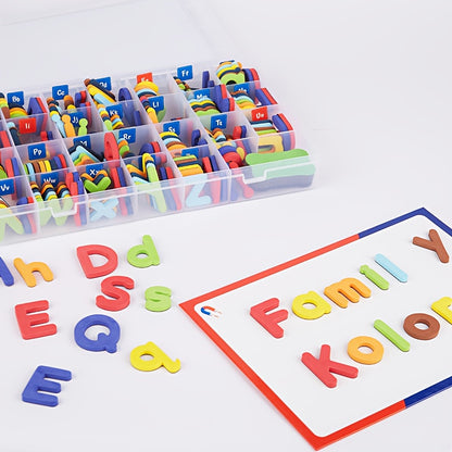 208pcs Colorful Magnetic Spelling Letters, Including 2 Sets of 26 Uppercase Letters And 6 Sets of 26 Lowercase Letters