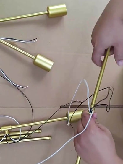 A Modern Artificial Satellite Chandelier with 6 Light Ceiling Fixtures, Featuring E27/E26 Bulb Sockets, Suitable for Bedrooms, Dining Rooms, Kitchens, And Offices.