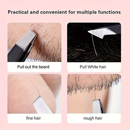 1pcs/4pcs Professional Tweezers, Precision Tweezers Kit, Slant/Pointed/Curved/Flat Tips For Eyebrow, Ingrown Hair, Splinter Removal