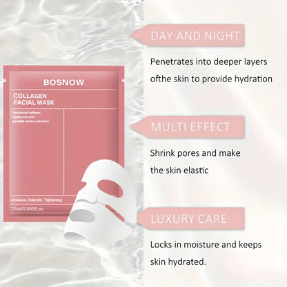 5pcs Instant lifting collagen white mask, moisturizing and moisturizing, keep the Light Beige hydrated and full, firm the Light Beige, make the Light Beige more firm and smooth, make the Light Beige look more beautiful and sh