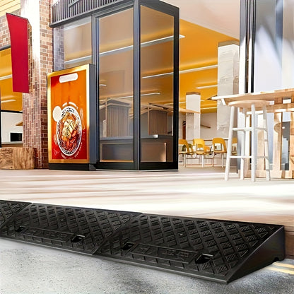 2pcs Heavy-Duty Portable Ramps with Non-Slip Surface - 5cm Height, Durable Plastic Construction for Cars, Motorcycles, Wheelchairs, and Pets - Easy to Use for Loading and Unloading, Accessibility Ramp for Outdoor Use, Car Ramp