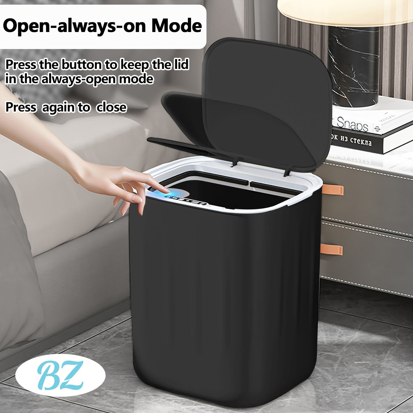 Large-sized contactless 26-liter induction kitchen trash can, commercial-grade automatic contactless smart trash can, automatic plastic bathroom smart trash can, smart dustbin, smart electric trash can suitable for office, be