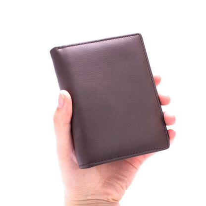 1pc Genuine Leather Wallet - Slim Vertical design, Compact Credit Card Holder & Coin Purse with ID Window, Elegant Minimalist Wallet for Men & Women, Everyday or Formal Use - Perfect Gift for Dad, Husband, Boyfriend (Christma