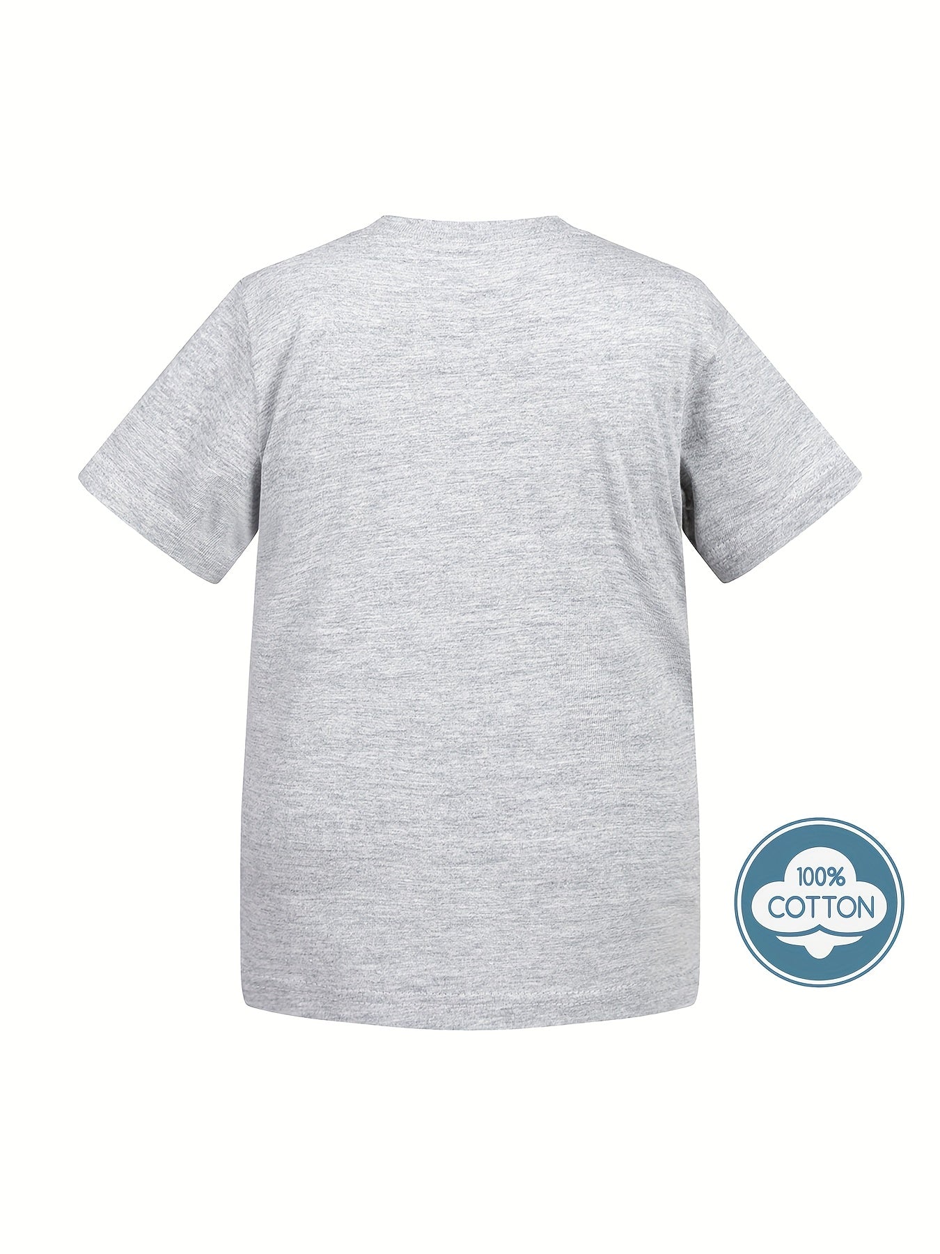 T-shirt infantil de cor sólida, blusa casual de manga curta, t-shirt infantil para o verão.