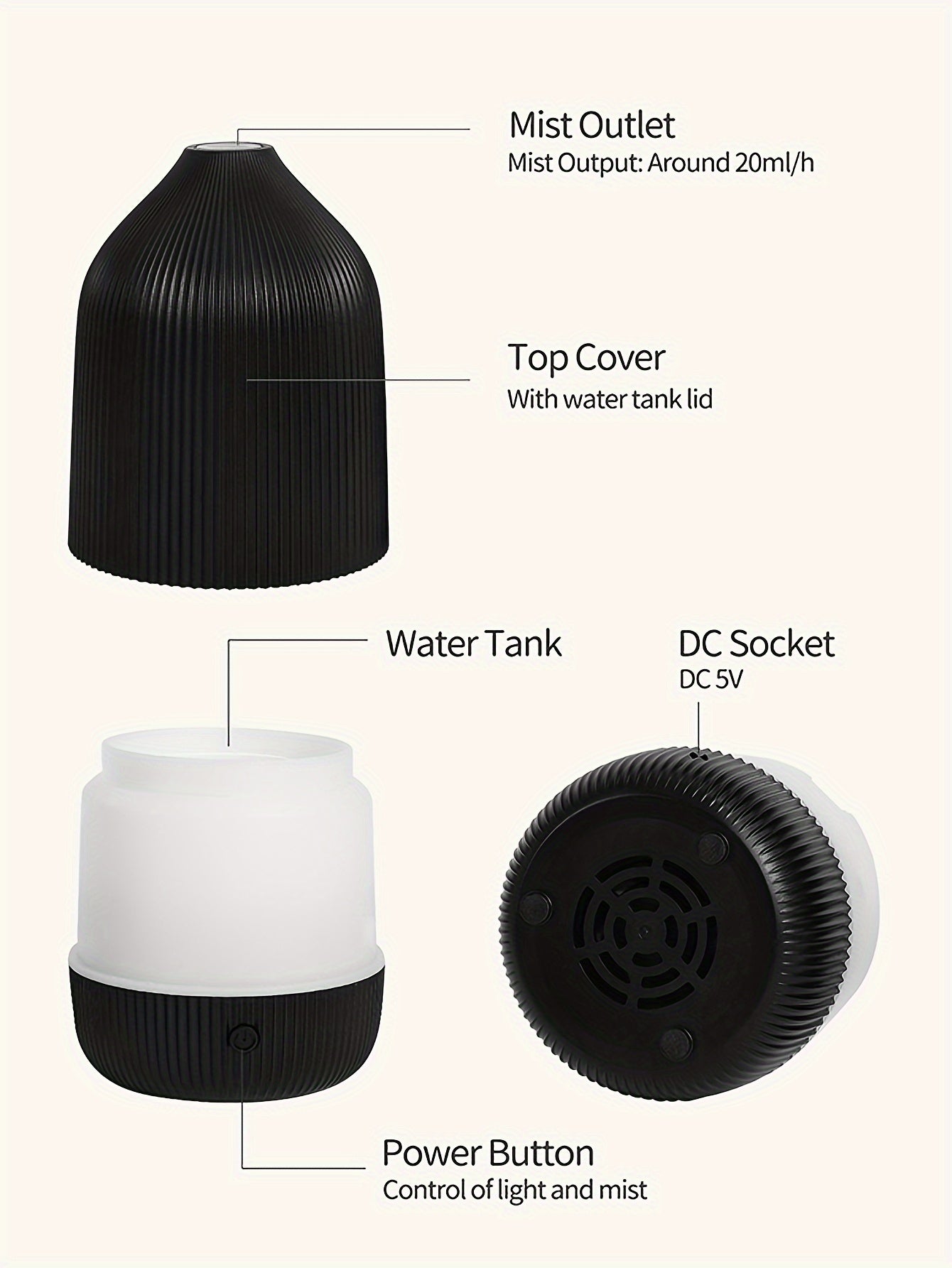 1pc AromaCare USB Powered Cylinder Aroma Diffuser, Air Purifier & Humidifier with Automatic Shut-Off, Waterless Ultrasonic Mist Maker for Enhanced Sleep & Relaxation, Ideal for Home, Office & Travel