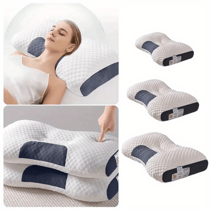 2pcs Ergonomic Adjustable Neck Pillows - Soft Shell with Modern Zipper Design, High-Quality Polyester Fill, Machine Washable, White - Ideal for Home &amp; Bedroom Decor, All-Season Comfort, Plush Pillow, Zippered Pillowcase, Slee