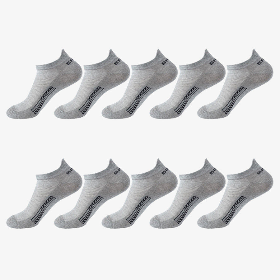 10 Pairs of Unisex No-Show Socks, Combed Cotton Breathable Mesh Casual Athletic Crew, Socks for Work, High Quality Socks for Men, Plus Size Mens Socks, Grippe Socks, Working Socks for Men, Casual Attire, Work Socks, Minimalis
